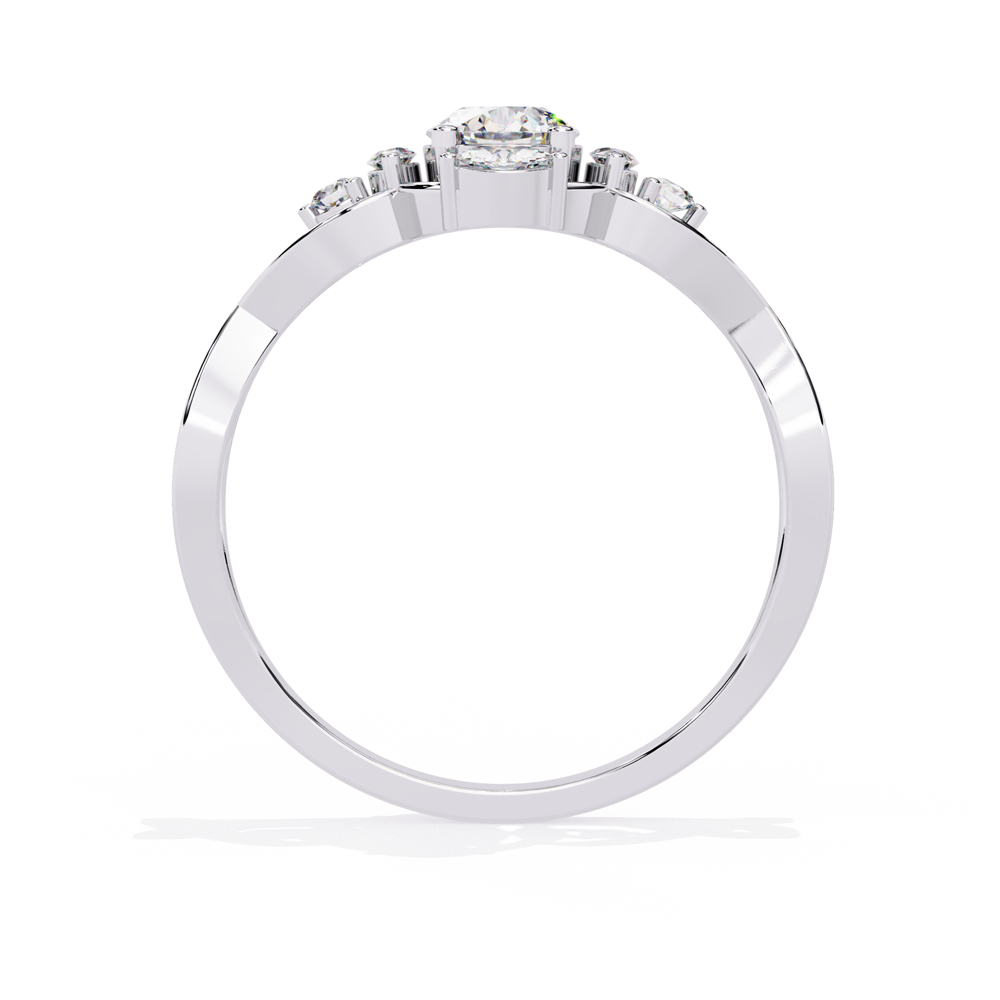 Solitairekart 0.46ct Lab Grown Diamond Multi-Stone Ring, 14k Yellow Gold